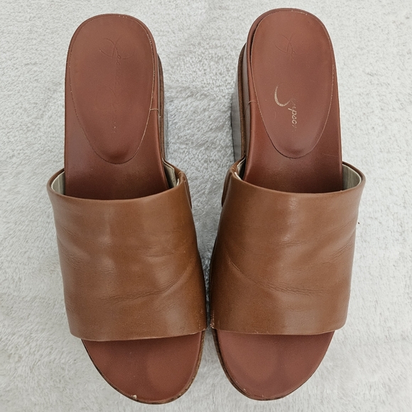 Jessica Simpson Crissie Platform Brown Sandals Size 9 Bohemian Chunky 70s Retro - Picture 4 of 6